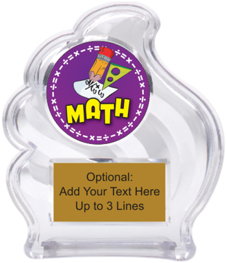 Math Trophy in the Acrylic Wave Style