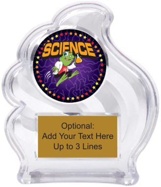 Science Trophy in the Acrylic Wave Style