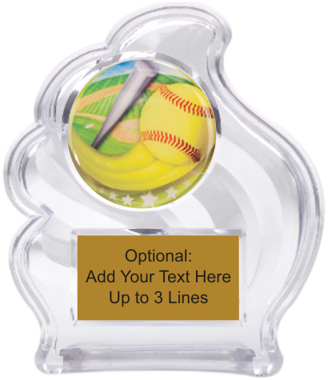 Softball Trophy in the Acrylic Wave Style