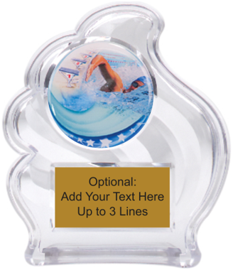 Swimming Trophy in the Acrylic Wave Style