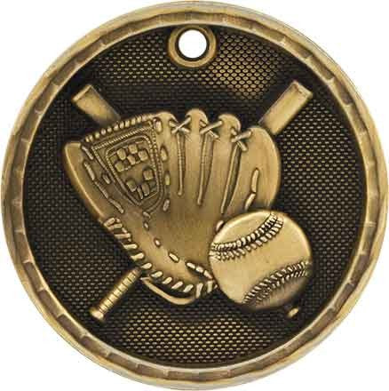 gold baseball or softball medal in a 3D style