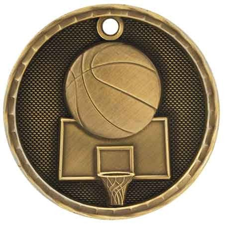 gold basketball medal in a 3D style