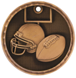 bronze football medal in a 3D style