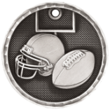 silver football medal in a 3D style
