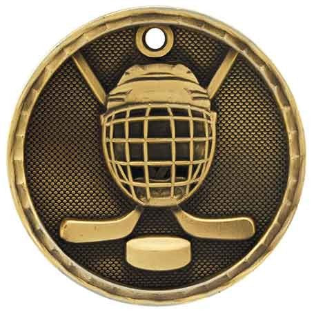 gold hockey medal in a 3D style