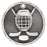 silver hockey medal in a 3D style