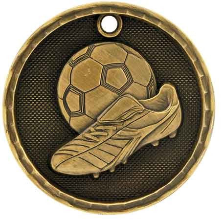 gold soccer (futbol) medal in a 3D style