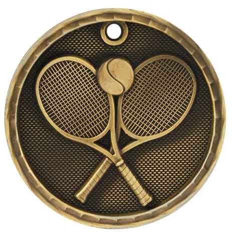 gold tennis medal in a 3D style