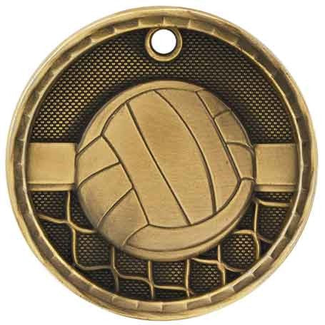 gold volleyball medal in a 3D style