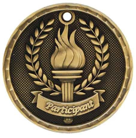 gold participant medal in a 3D style