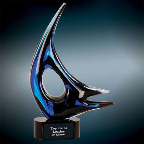 elegant sail glass award trophy
