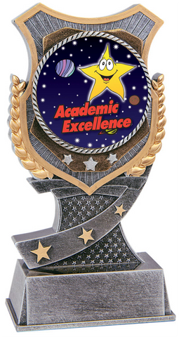 academic excellence trophy in the shield style