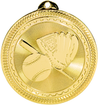 gold baseball or softball medal in the BriteLazer style