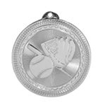 silver baseball or softball medal in the BriteLazer style