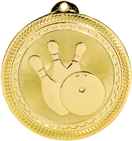 gold bowling medal in the BriteLazer style