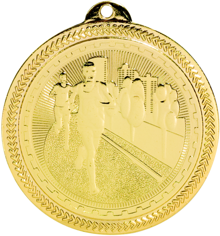 gold cross country or marathon medal in the BriteLazer style