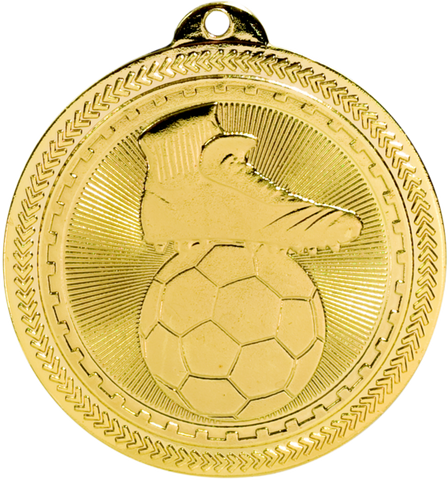 gold soccer (futbol) medal in the BriteLazer style