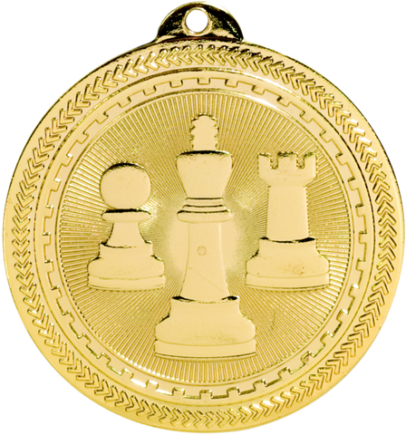 gold chess medal in the BriteLazer style