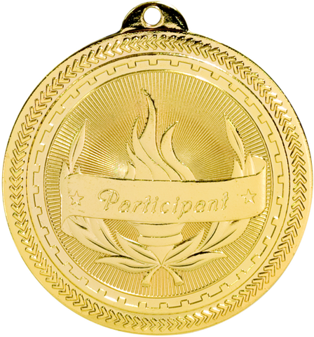gold participant medal in the BriteLazer style