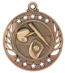 bronze baseball or softball medal in the Galaxy style