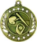 gold baseball or softball medal in the Galaxy style
