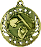 gold baseball or softball medal in the Galaxy style