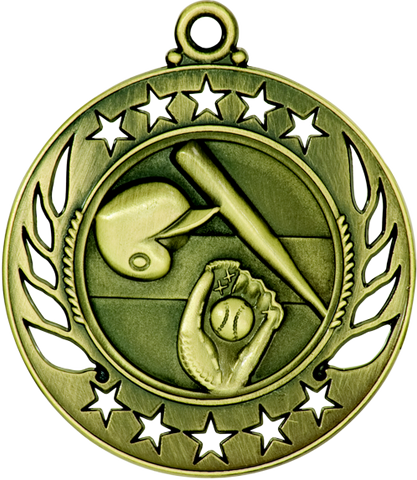 gold baseball or softball medal in the Galaxy style