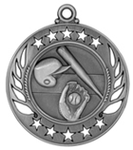 silver baseball or softball medal in the Galaxy style