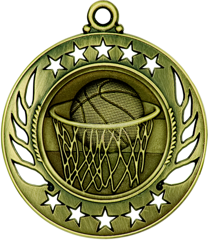 gold basketball medal in the Galaxy style