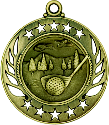 gold golf medals in the Galaxy style