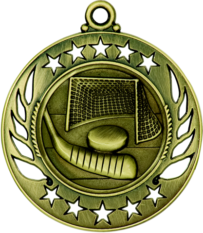 gold hockey medal in the Galaxy style