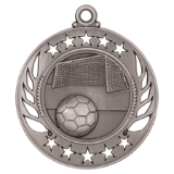 silver soccer (futbol) medal in the Galaxy style