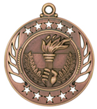 bronze victory torch medal in the Galaxy style
