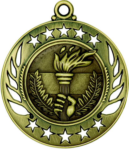 gold victory torch medal in the Galaxy style