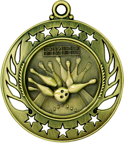 gold bowling medal in the Galaxy style