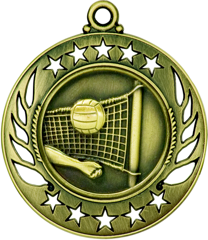 gold volleyball medal in the Galaxy style