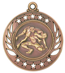 bronze wrestling medal in the Galaxy style