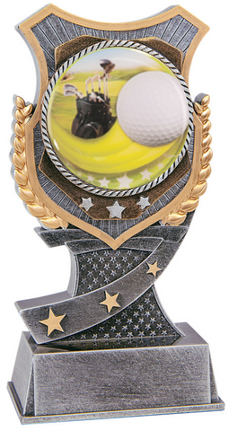 golf trophy in the shield style