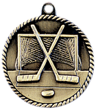 gold hockey medal in a classic High Relief style