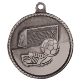 silver soccer (futbol) medal in a classic High Relief style