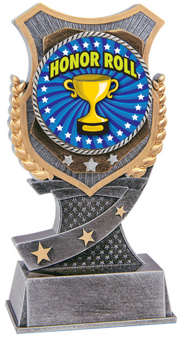 honor roll trophy in the shield style
