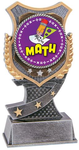 math trophy in the shield style