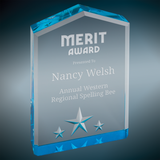 Star Point Acrylic Award with Blue Reflection