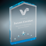 Star Point Acrylic Award with Blue Reflection