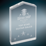Star Point Acrylic Award with Silver Reflection