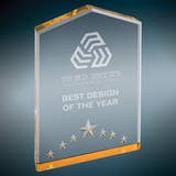Star Point Acrylic Award with Gold Reflection