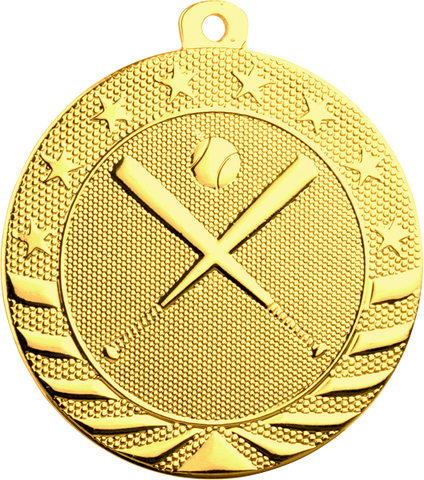 Gold baseball or softball medal in the Starbrite style