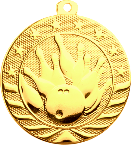 gold bowling medal in the Starbrite style