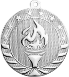silver victory torch medal in the Starbrite style