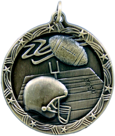 gold football medal in the Shooting Star style